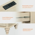 thumbnail image 6 of Set of 2 Side Tables with 2 Drawers for Bedroom, Beige End Table with Charging Station, Wooden Nightstand, Living Room, 6 of 7