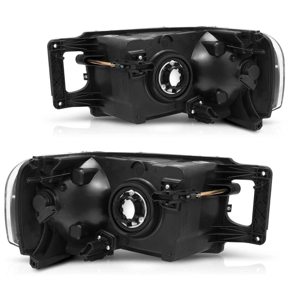 RVNI Headlights For 2002-2005 Dodge Ram 1500 2500 3500 Chrome Housing Headlamps Pair