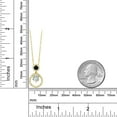thumbnail image 3 of Gem Stone King 18K Yellow Gold Plated Silver Green Prasiolite and Black Onyx Pendant Necklace for Women (1.62 Cttw, Gemstone, Round 6MM and 4MM), 3 of 3