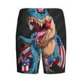 thumbnail image 5 of Naloa Blue Dinosaur Men's Short Pajama Pants, Lounge Comfort Shorts with Elasticized Waistband and Side Pockets - 3X-Large, 5 of 9