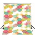 thumbnail image 1 of EREHome Tissu Polyester 5x7ft Vert Jaune Cercles Rouges Arrière-Plan de Photographie Enfants Mignons Photo Fond, 1 of 1