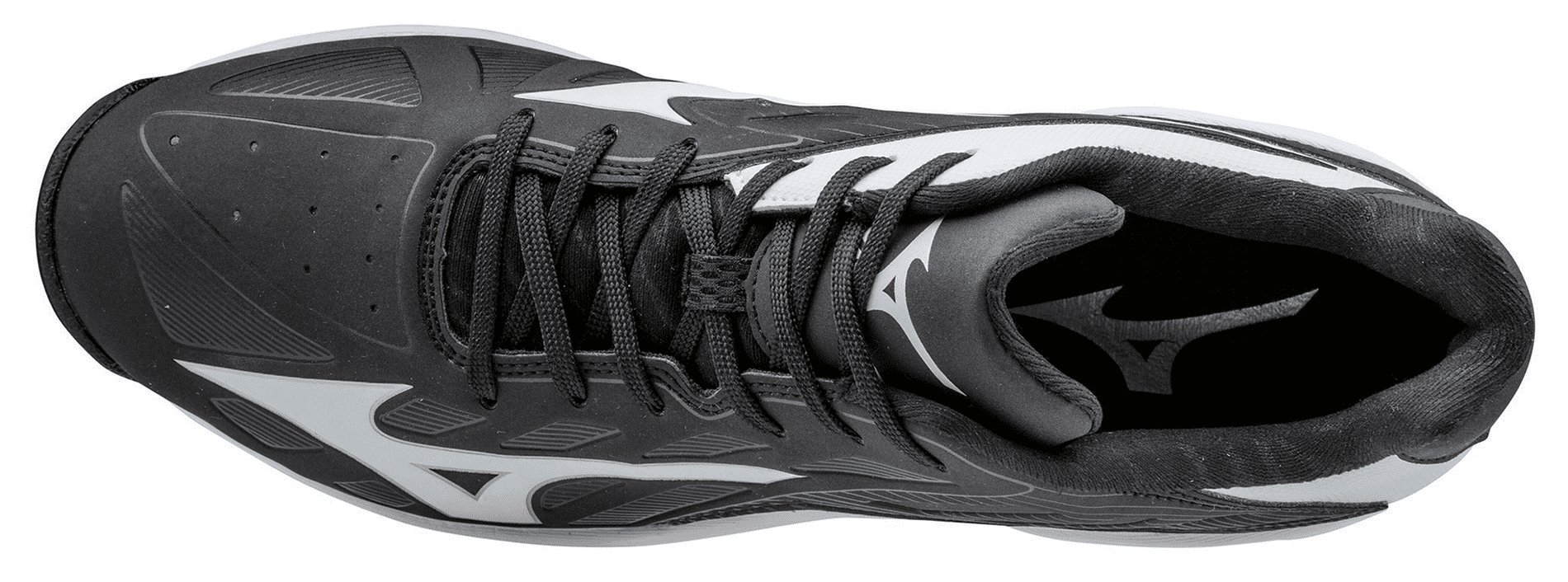 Mizuno Men's 9-Spike Advanced Erupt 3 Low Baseball Turf Shoe, Size 7, Black-White (9000)