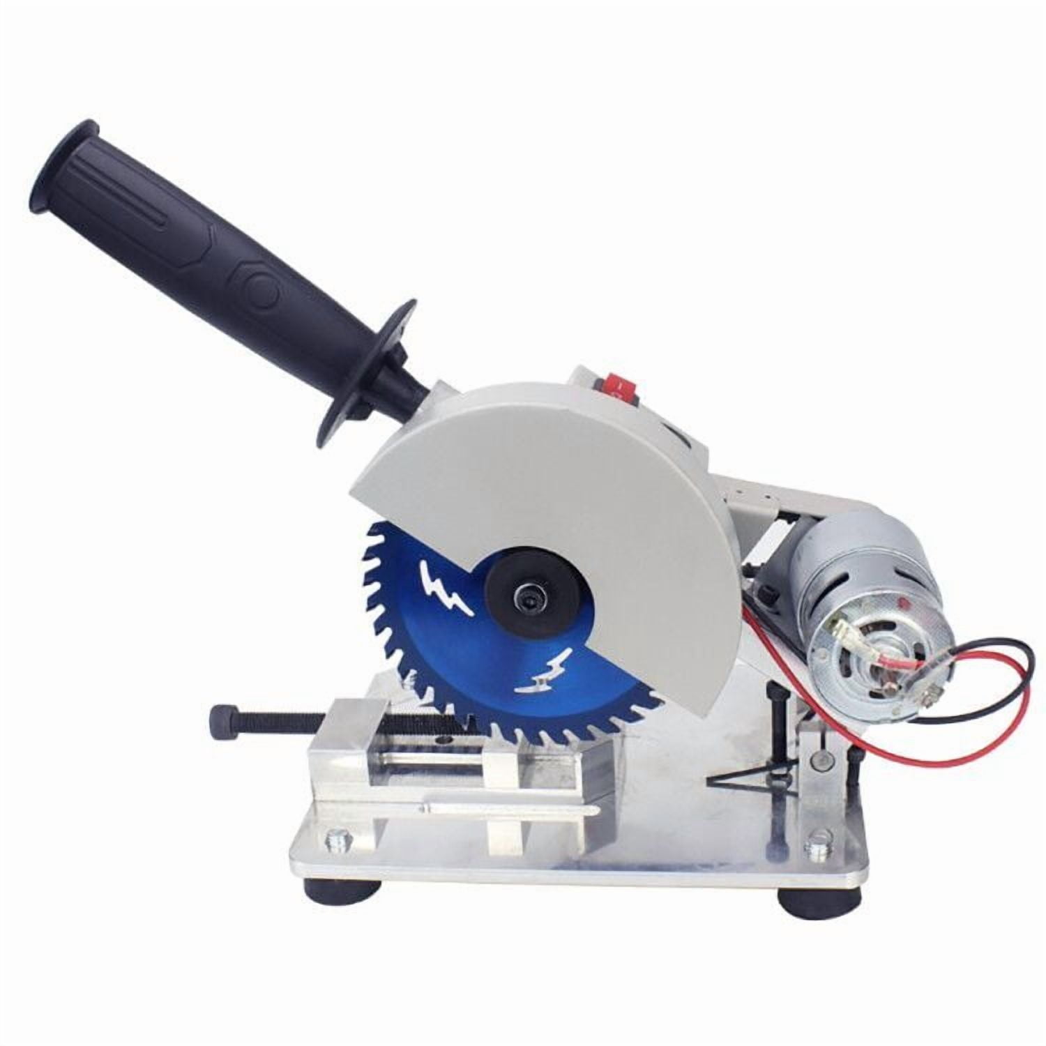 Mini Miter Saw 4 inch Electric Cut-Off Chop Saw with 2 Circular Blade Adjustable 0-45° Bevel Sliding Compound Miter Multi-Material Cuts for Metal Wood Plastic Compound Cutting