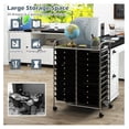 thumbnail image 6 of Rolling Cart With Storage Drawers, Utility Cart With Removable Plastic Drawers, Lockable Wheels for Classroom Organization, Art Supplies, Office, Scrapbook (20 Drawers, Black), 6 of 8