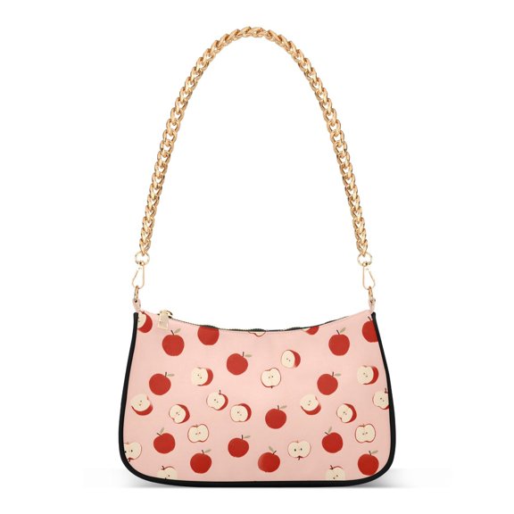 Print Tote Bag for Women Apple Pattern Shoulder Bag Shoulder Handbags Chain Strap