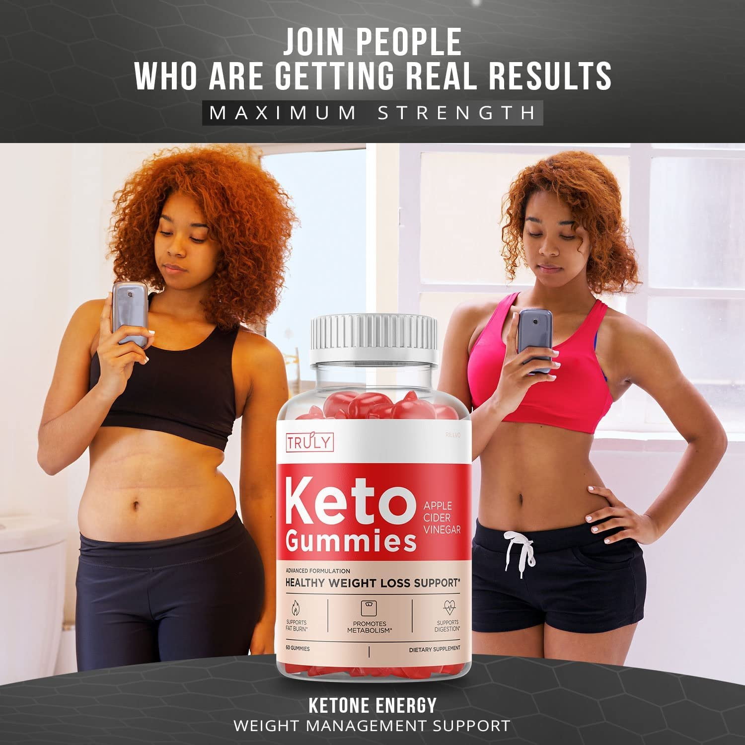 2 Pack Truly Ketos Gummies, Truly Ketos ACV Gummies 120 Gummies