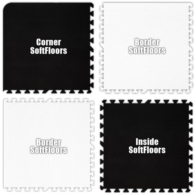 Alessco SFBKWE0628 SoftFloors -Black & White Checkerboard -6 x 28 Set