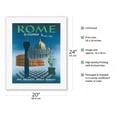 thumbnail image 2 of Rome by Clipper - St Peter’s Cathedral Colosseum Italy- Pan American World Airways - Vintage Airline Travel Poster c.1951 - Fine Art Rolled Canvas Print 16in x 20in, 2 of 4