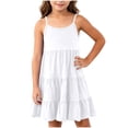 thumbnail image 2 of LEKWK Girls Tiered Casual Dress Sleeveless Spaghetti Strap Swing Sundress Lightweight Flowy Ruffle Dresses Summer Fashion Beach Vacation Boho Clothes 3-14Y, 2 of 8