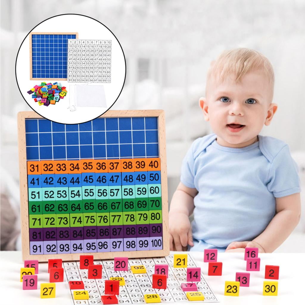 Kids toys montessori math wooden toys toys 1-100 digital learning board 