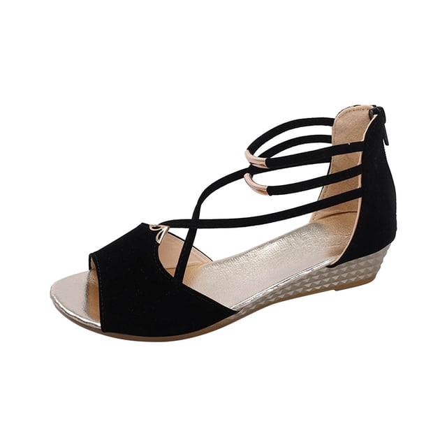 Amzcrzy Zapatos de mujer,Zapatos de mujer,Zapatillas de mujer, Sandalias romanas con cremallera en la parte trasera y cinturón para mujer Sandalias Mujer Zapatillas De Casa