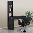 thumbnail image 5 of OmySalon Barber Station Wall Mount Salon Hair Styling Beauty Spa Equipment with 2 Drawers, 1 Storage Cabinet, 3 Open Shelves (Black), 5 of 6