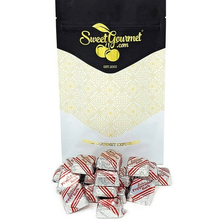 Palmer Dark Chocolate and Crunchy Peppermint Bark Squares | individually foiled mint candies bulk | bite size | 15oz