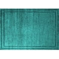 thumbnail image 1 of Ahgly Company Machine Washable Indoor Rectangle Oriental Turquoise Blue Industrial Area Rugs, 5' x 8', 1 of 4