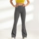 thumbnail image 2 of Gibobby Pantalones de yoga Legging de compresión casual Feminina Mujeres Pantalones de campana Pantalones acampanados de yoga para damas Pantalones de yoga Tipo V Pantalones d(Gris， S), 2 of 4
