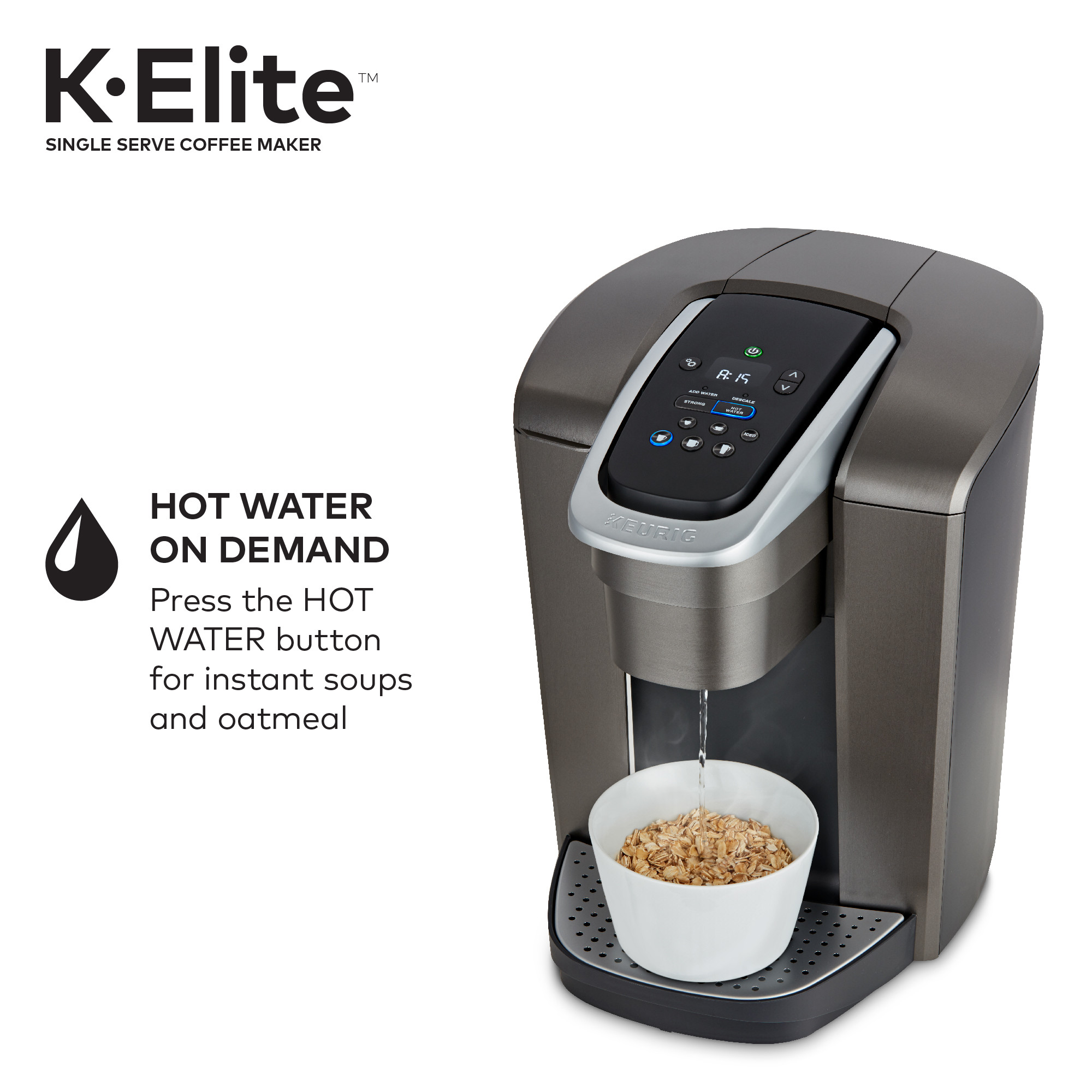 Keurig K-Elite Single-Serve K-Cup Pod Coffee Maker, Brushed Slate - image 8 of 16