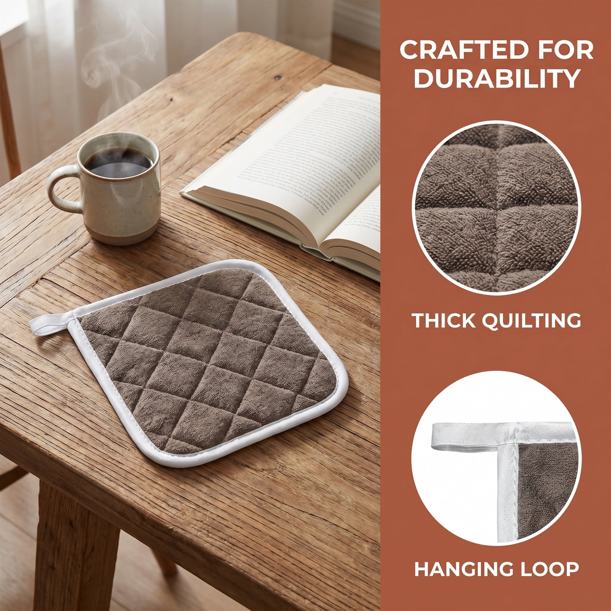Unique Bargains Pot Holders, Heat Resistant Trivets for Cooking and BBQ Coffee 2Pcs