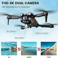 thumbnail image 2 of Eurhowing I3 PRO RC Drone, 4K HD Dual Camera Drone, FPV WIFI Foldable Obstacle Avoidance Quadcopter with 2 Batteries & Brushless Motor, 2 of 11