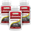 3 Pack Best Naturals L-Glutamine 500 mg 250 Tablets