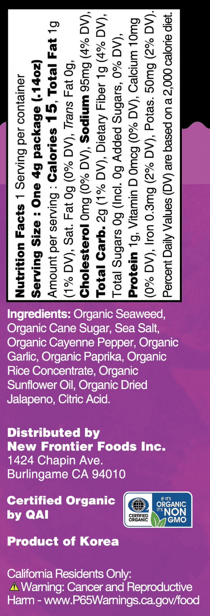(10 pack) Ocean's Halo, Organic Trayless Seaweed Snack, Thai Sweet Chili, Vegan, Shelf-Stable Nori, No Plastic Tray, 0.14 oz
