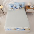 thumbnail image 4 of jejeloiu Sea Beach Shell Zipper Full Size Comforter Sets with Fitted Sheet and 2 Pillowcases Kids,Coastal Style Ocean Starfish Zipper Bedding Set,Reversible,4-Piece, 4 of 7
