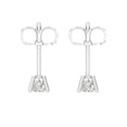 thumbnail image 4 of 0.2 Ct Round Cut Studs White Sapphire 18K White Solid Solid Gold Everyday Dainty Earrings Push Back, 4 of 7