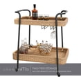 thumbnail image 3 of Grand Patio Outdoor & Indoor Wicker Rolling Bar Cart, 2-Tier Outdoor Serving Cart with Wheels Steel Frame, Patio Furniture, Natural, 3 of 9