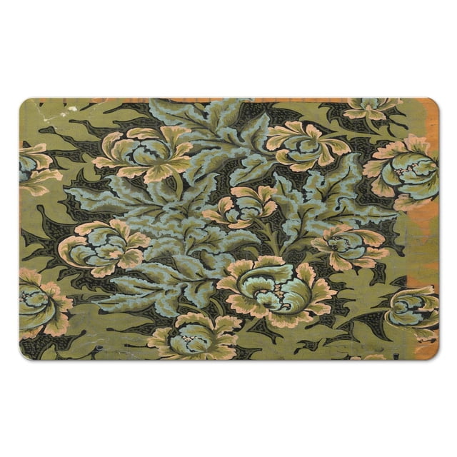 Fashionable 20x32 inch Machine Washable Floral Bathroom Rug - Non-Slip Large Kitchen Rug - Stylish Dining Room Area Rug