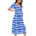 thumbnail image 4 of Quinlirra Maternity Dresses for Women 2024 Plus Size Dress V-neck Short-sleeved Belt Printed Dress for Casual, 4 of 9