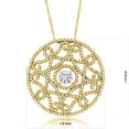 thumbnail image 2 of Gem Stone King 18K Yellow Gold Plated Moissanite Filigree Pendant Necklace for Women | 2.00 Cttw | Round 6MM | Gemstone Birthstone | Length: 1.5 inch | with 18 inch Chain, 2 of 2