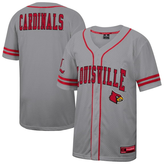 Men's Colosseum Gray Louisville Cardinals Free Spirited Baseball Jersey