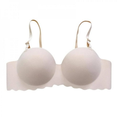 

Clearance Maiden Candy Color Seamless Gather Comfortable Hollow Breathable Bra Wirefree Strap Adjustable Thin Palm Cup Girls Bra