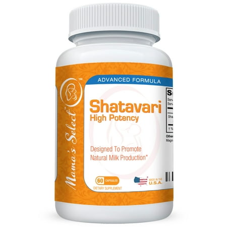 Mama's Select Shatavari  for Natural Breast Milk Production - Lactation Supplement for Nursing & Breastfeeding women  - 60 Vegan Capsules, Organic, Safe,