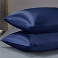 thumbnail image 3 of Ciana Satin Pillowcase for Hair and Skin Queen - Satin Silk Pillowcase Cover Set of 2 Luxurious and Silky Pillow Covers with Envelope Closure - Navy, 3 of 5