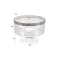 thumbnail image 2 of Trifle Small Clear Bowl Silver Rim Jewel Accent For Snacks & Cakes 40 oz, 2 of 3