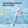 thumbnail image 2 of MelodySusie Adjustable Stainless Steel Acrylic Nail Clippers with Dial Measurement Tool and Removal Cap, White, 2 of 8
