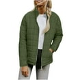 thumbnail image 2 of EOYWHK Womens Quilted Lightweight Jackets Full-zip Stand Collar Loose Warm Winter Outerwear with Pockets, 2 of 6