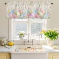 thumbnail image 4 of Valances for Windows Spring Flower Leaf Easter Egg Rod Pocket Short Curtain for Bathroom Living Room Bedroom Rustic Pastoral Plant Retro Linen 1 Panel 54x18in, 4 of 9