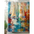 thumbnail image 2 of Abstract Boat Shower Curtain Set ，Waterproof Fabric Shower Curtains Color Minimalist Art Oil Painting Shower Curtains for Bathroom,Bathroom Decor 72"x84", 2 of 6