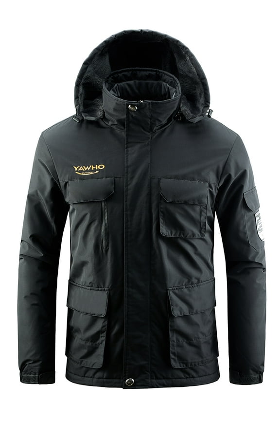 Men's Ski Winter Jacket Mountain Windproof Waterproof Rain Snowboarding Jackets Fleece Warm Snow Hooded Coat