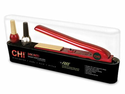 CHI 24K RED 1 CERAMIC HAIRSTYLING FLAT IRON HAIR IRON HAIR  CHI 24K RED 1 CERAMIC HAIRSTYLING FLAT IRON HAIR IRON HAIR