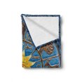 thumbnail image 2 of Horoscope Soft Flannel Fleece Throw Blanket, Design Zodiac Signs Circle with Sun Center, Cozy Plush for Indoor and Outdoor Use, 50" x 60", Azure Blue Mustard, by Ambesonne, 2 of 6