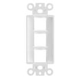 thumbnail image 3 of Big-A - 10 Pack 3Port Decorator Wall Plate 1-Gang Keystone Decorative Insert, Keystone Jack Single Gang Wall Plate - White, 3 of 6