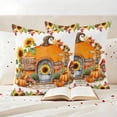 thumbnail image 3 of Fall Pumpkin Outdoor Waterproof Pillow Covers, Thanksgiving Sunflowers Rustic Pine Cone Decorative Square Throw Pillowcase Sofa Cushion Sham for Patio/Couch/Chair, 24"x24" 2 Pack, 3 of 8