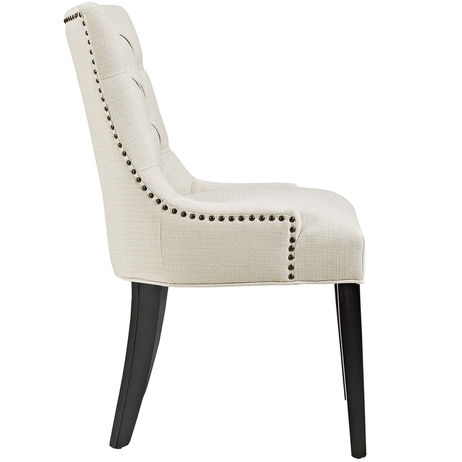 Modway Regent 20.5" Tufted Fabric and Solid Wood Dining Chair in Beige