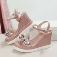 thumbnail image 6 of HAOTAGS Womens's Casual Walking Sandals Platform Flower Summer Wedge Sandals Pink Size 4.5, 6 of 8