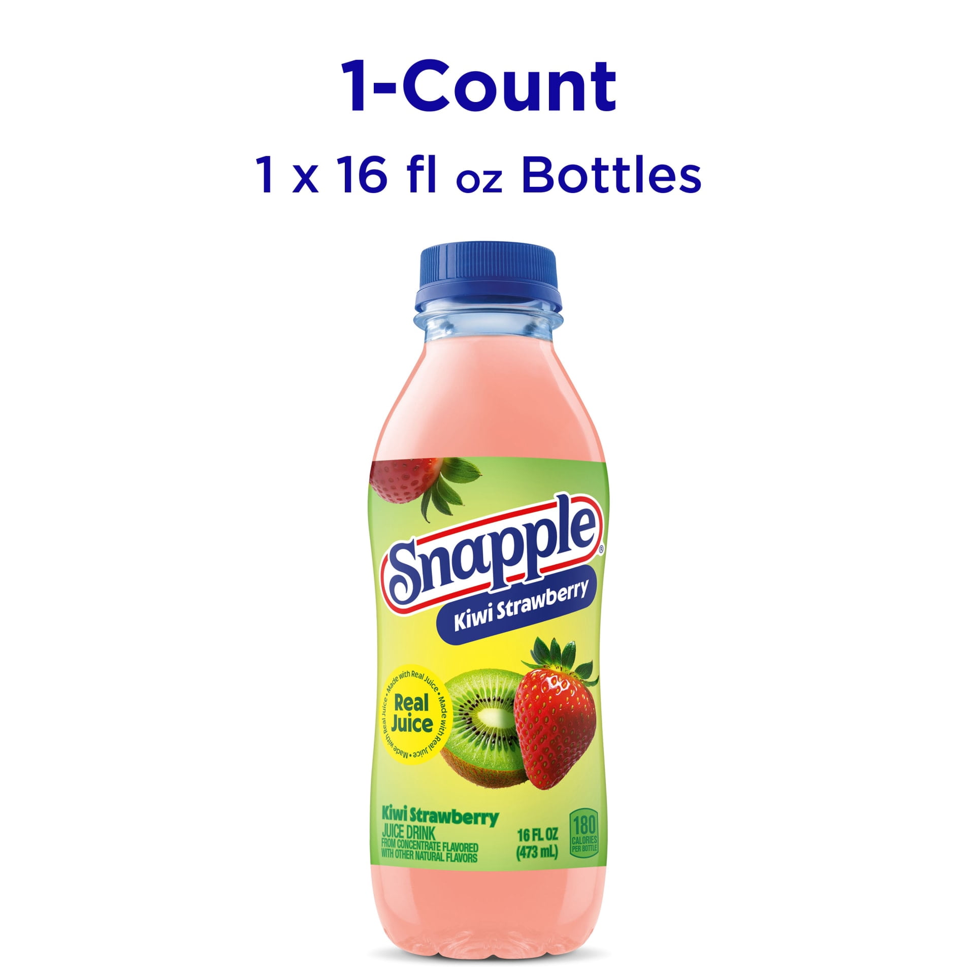 Snapple Kiwi Strawberry Juice Drink, 16 fl oz recycled plastic