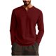 thumbnail image 3 of Camisa de Manga Larga de Ajuste Seco de los Hombres Color Sólido Pullover con Cuello en V para los Hombres, Suelto Ligero Top Transpirable para Deportes, 3 of 7