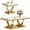 Gold-White, variant on 2-Piece Marble Coffee Table Set, Faux Marble Top, U-Shaped Mirrored Stainless Steel Base, Cocktail and End Table Set for Living Room