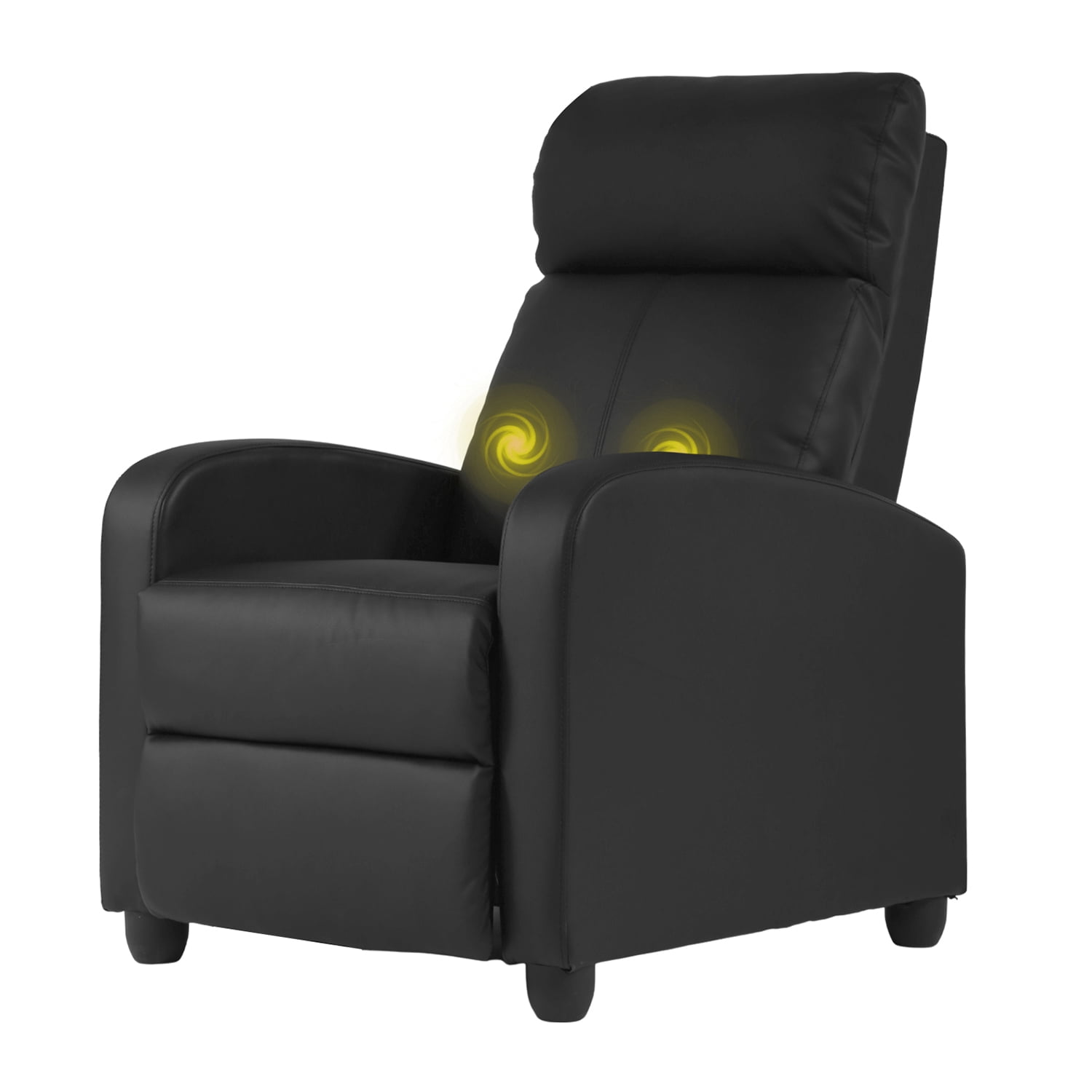 Black PU Leather Massage Lumbar Recliner Chair with Footrest and Bluetooth  Speakers HD-GT208M-BLACK - The Home Depot